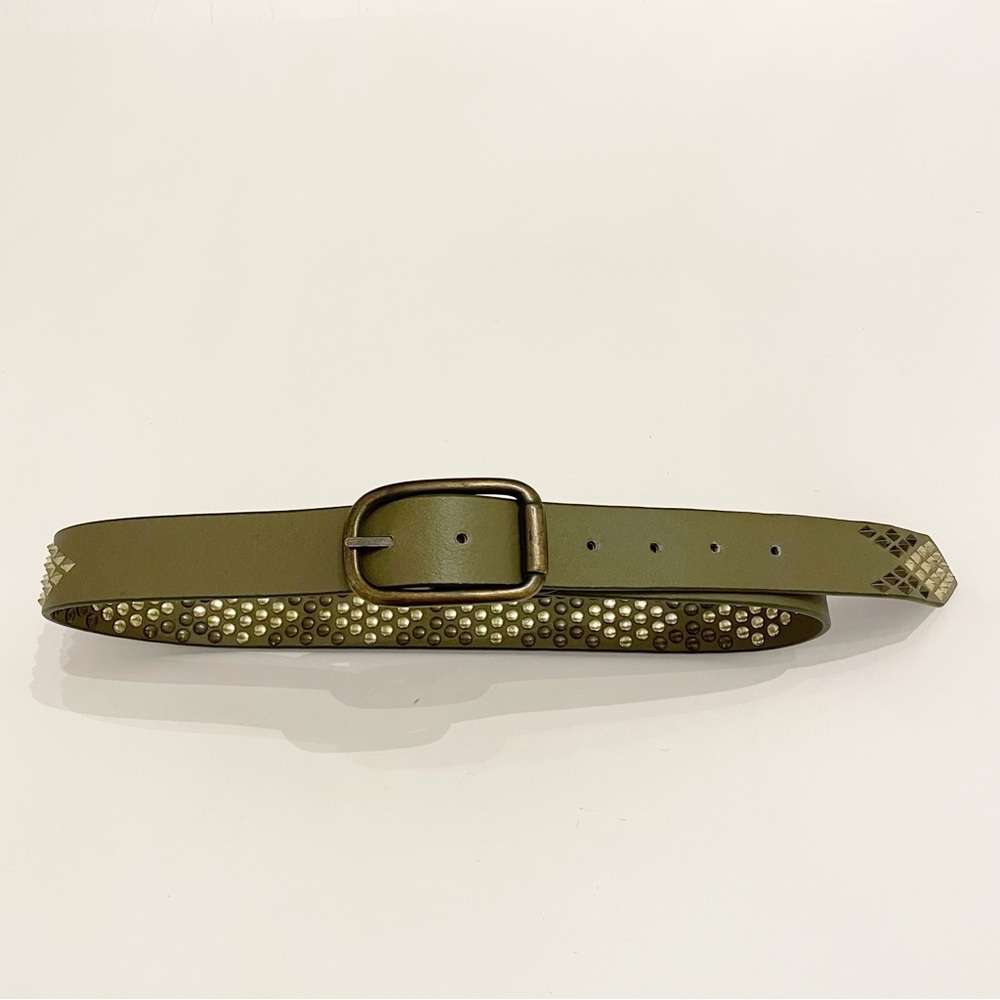 Joe’s Jeans olive green studded belt size M